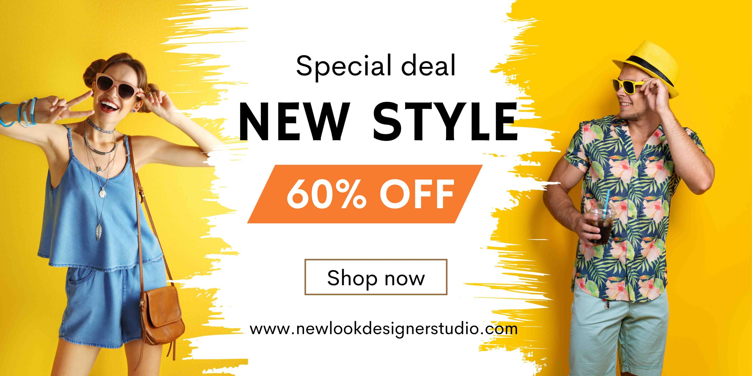 Yellow White Modern Special Discount Banner